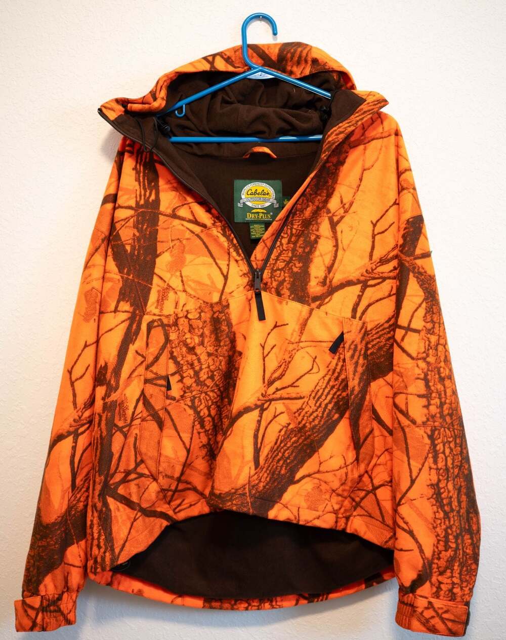 Cabela's Dry-Plus Blaze Orange Realtree Hardwoods Camo Pullover Hunting Jacket